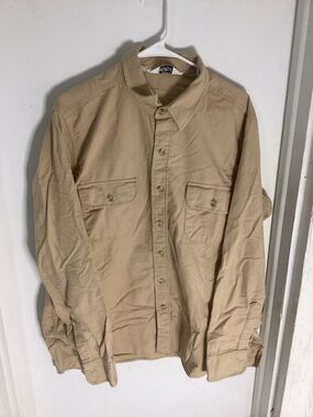 Woolrich VTG Men's Beige Lightweight Button-Up Jacket Shirt